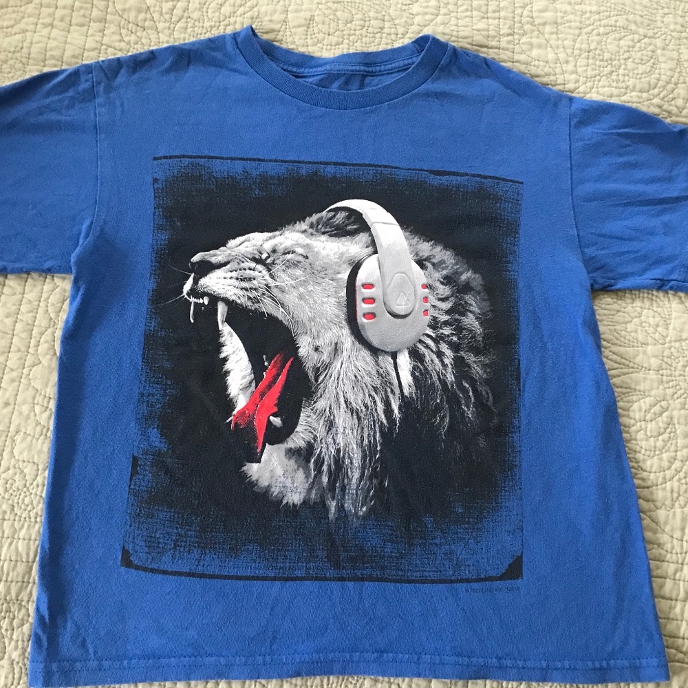 AUDIO COUNCIL boys blue t-shirt lion theme size M